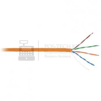 кабель u/utp 4 пары, кат.5e, одножильный, медный, внутренний, lszh, оранжевый, 305м, шт в казахстане