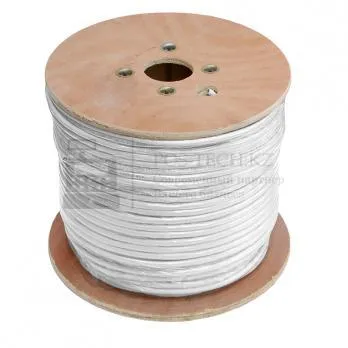 кабель коаксиальный, rg-11 (75 ом), одножильный, ccs, внутренний, pvc, белый, 305м, шт в казахстане