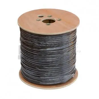 кабель коаксиальный, rg-6 (75 ом), одножильный, ccs, внешний, pe до -40c, черный, 305м, шт в казахстане