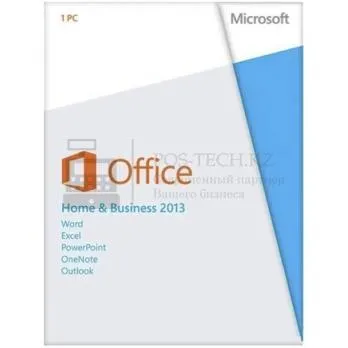 по microsoft office home and business 2013 box (rus) в казахстане