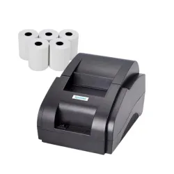 комплект 12. принтер чеков xprinter xp58ii usb+термолента 57х26а (26 метров, 400 шт в ящике, 20 шт в упаковке)- 5 рулонов