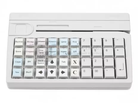 программируемая клавиатура posiflex kb-4000u c ридером магнитных карт на 1-3 дорожки, usb в казахстане