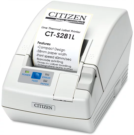 купить thermal printer citizen ct-s281 label serial 230v incl. external ps white этикеточная версия thermal printer citizen ct-s281 label serial 230v incl. external ps white этикеточная версия